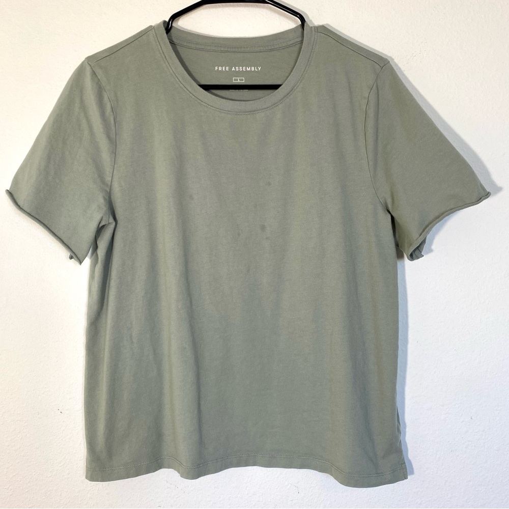 Womens Cotton Tee Shirt Army Green T Shirt size large